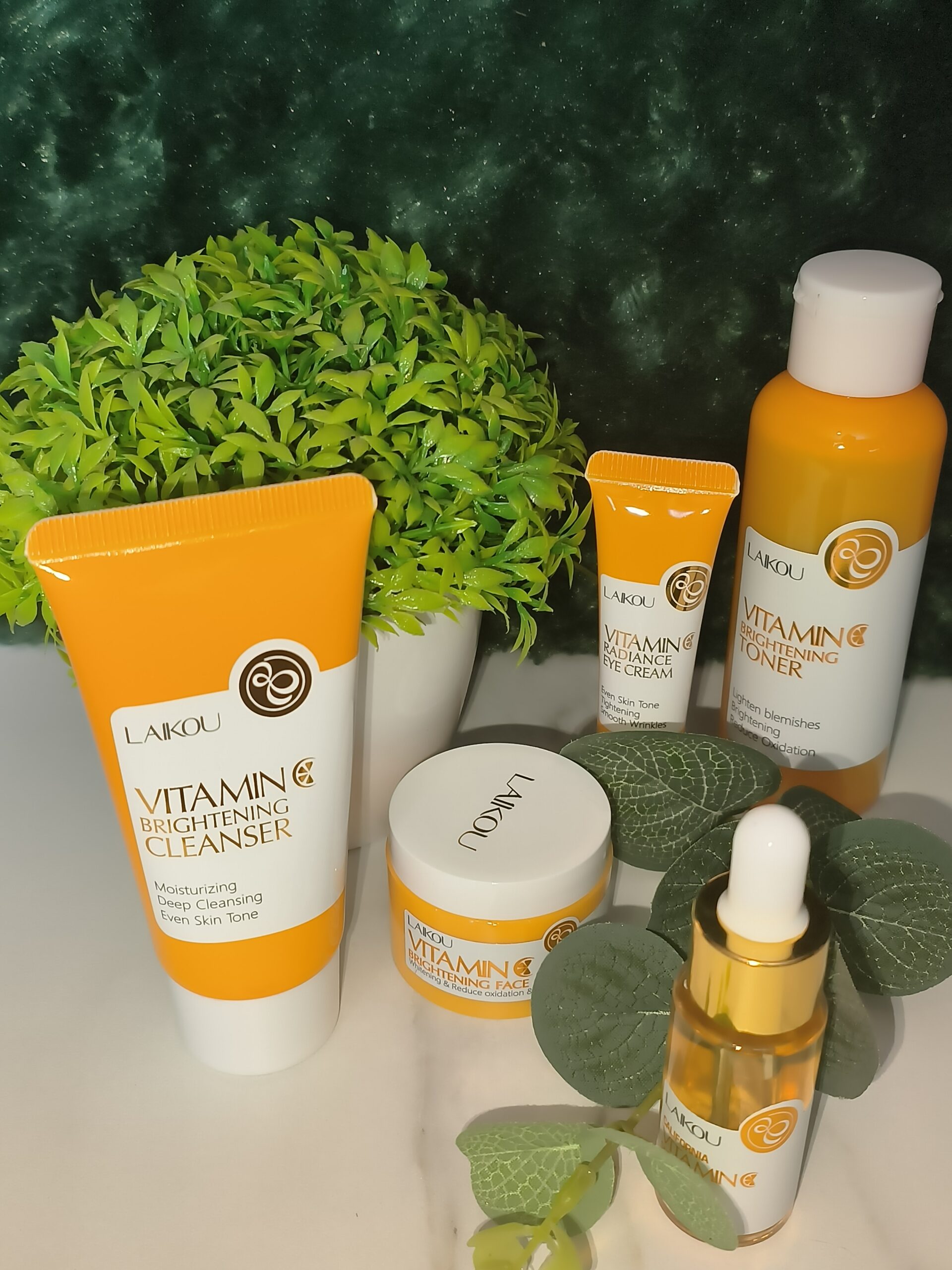 Vitamin C Skincare Set in Travel Size Bottles for Family Trips