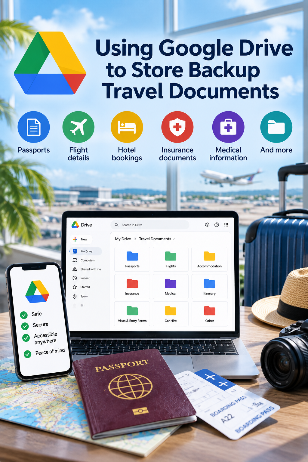 Using Google Drive to Store Backup Travel Documents